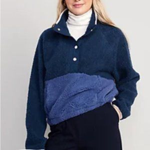 XL Blue Sherpa Pullover